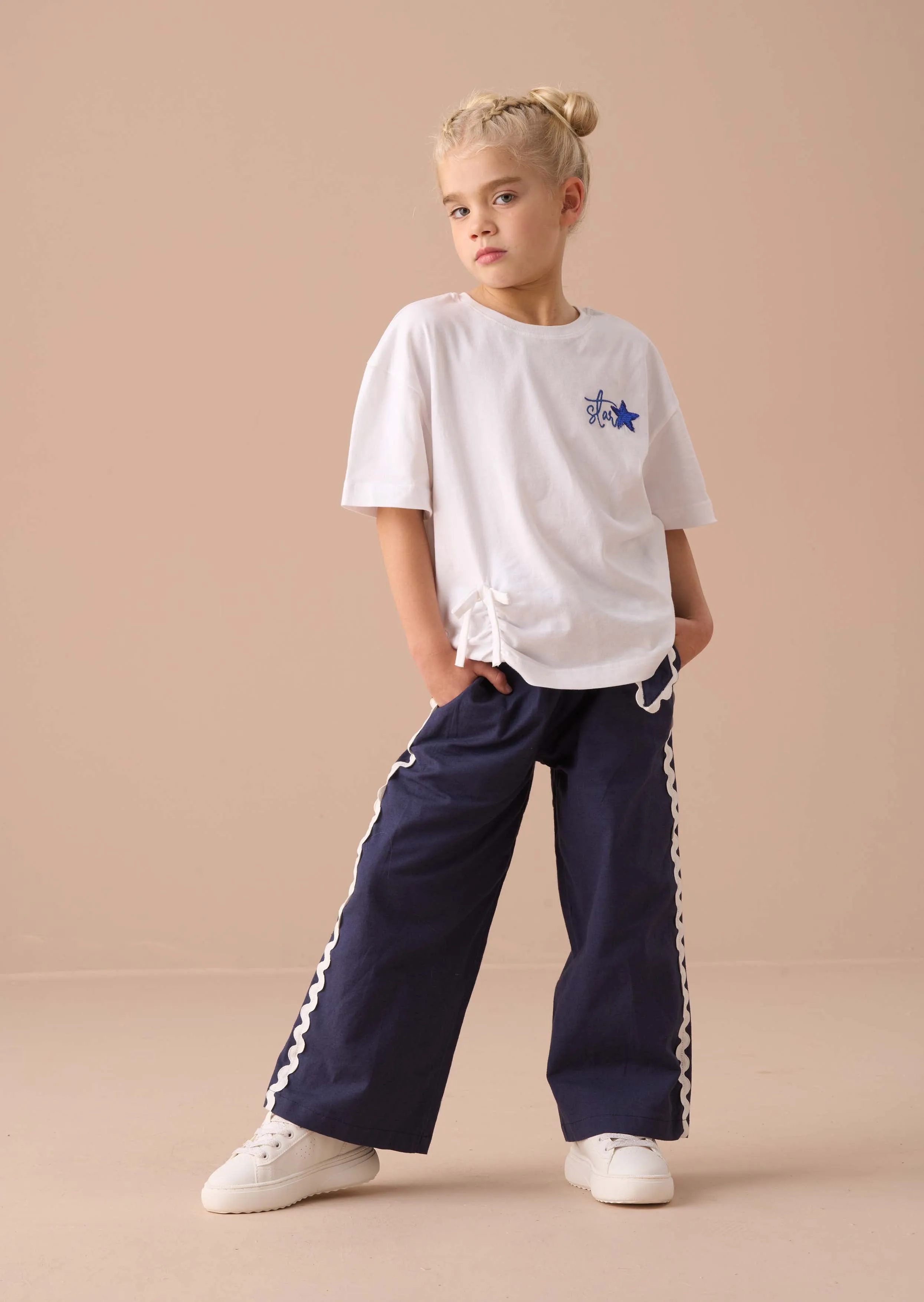 Erica Navy Linen Blend Trousers