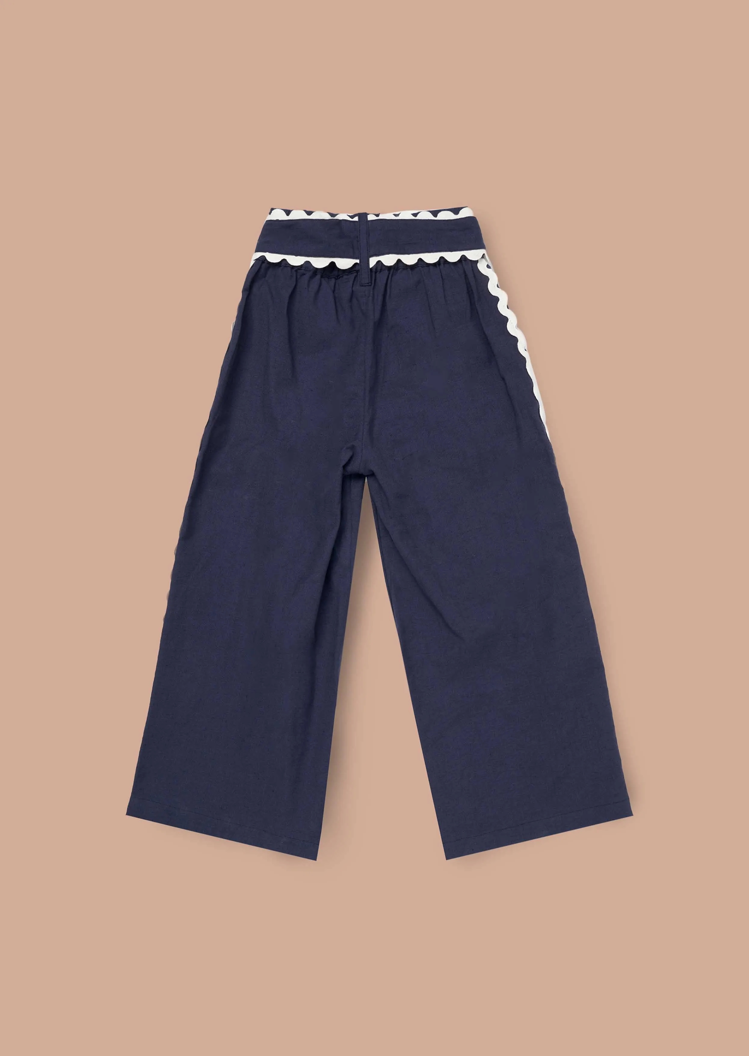 Erica Navy Linen Blend Trousers