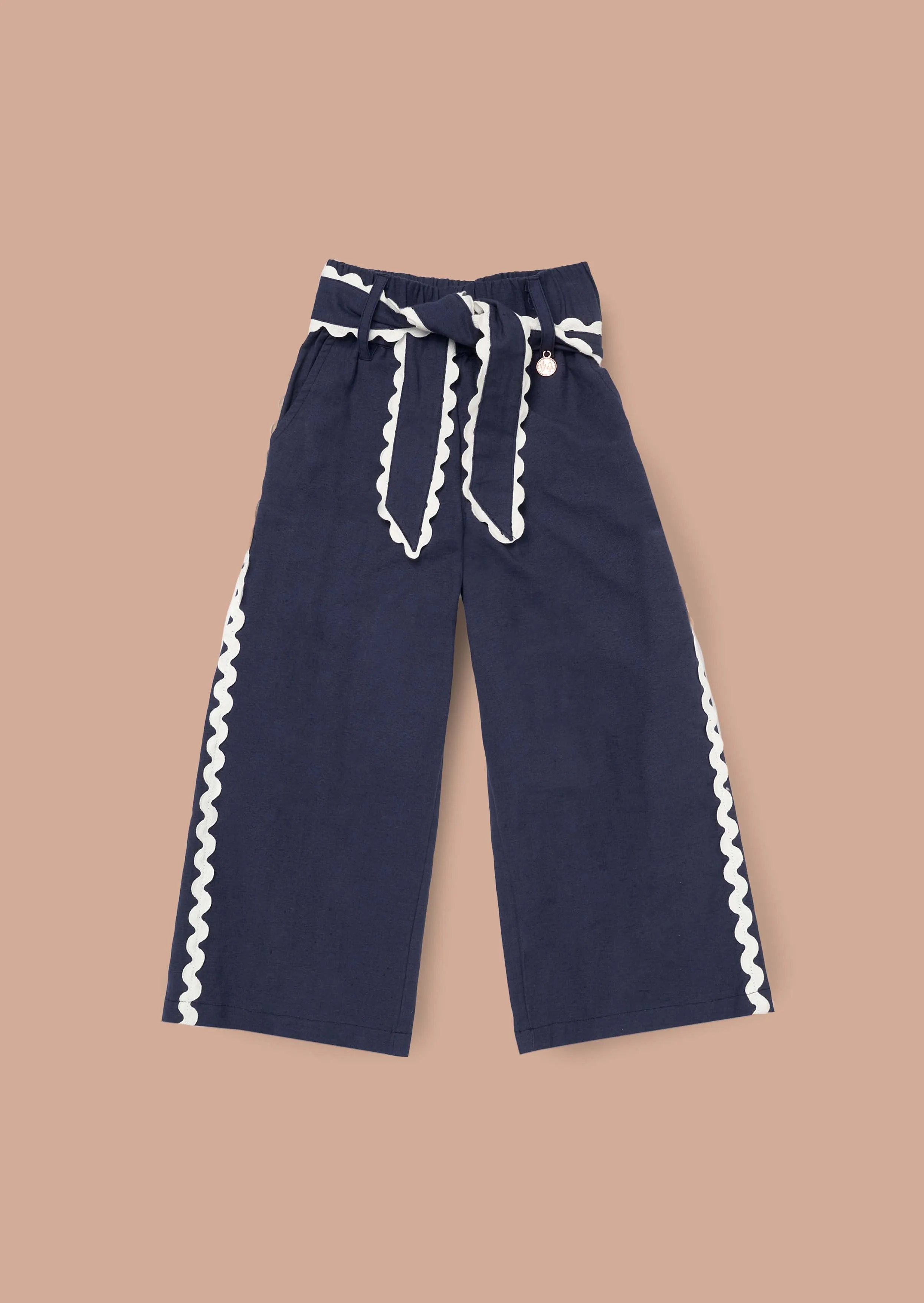 Erica Navy Linen Blend Trousers