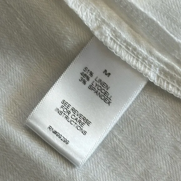Evereve Alexa Double Breasted Blazer in Ivory White Linen Blend Size Medium