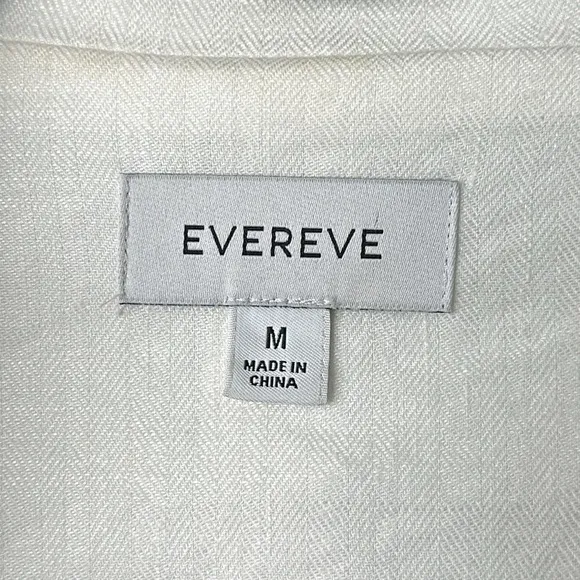 Evereve Alexa Double Breasted Blazer in Ivory White Linen Blend Size Medium