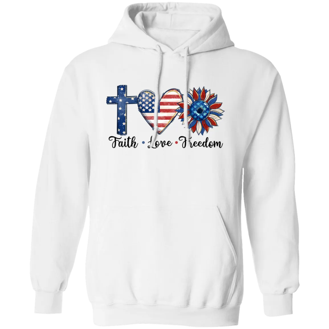 Faith, Love, Freedom Pullover Hoodie
