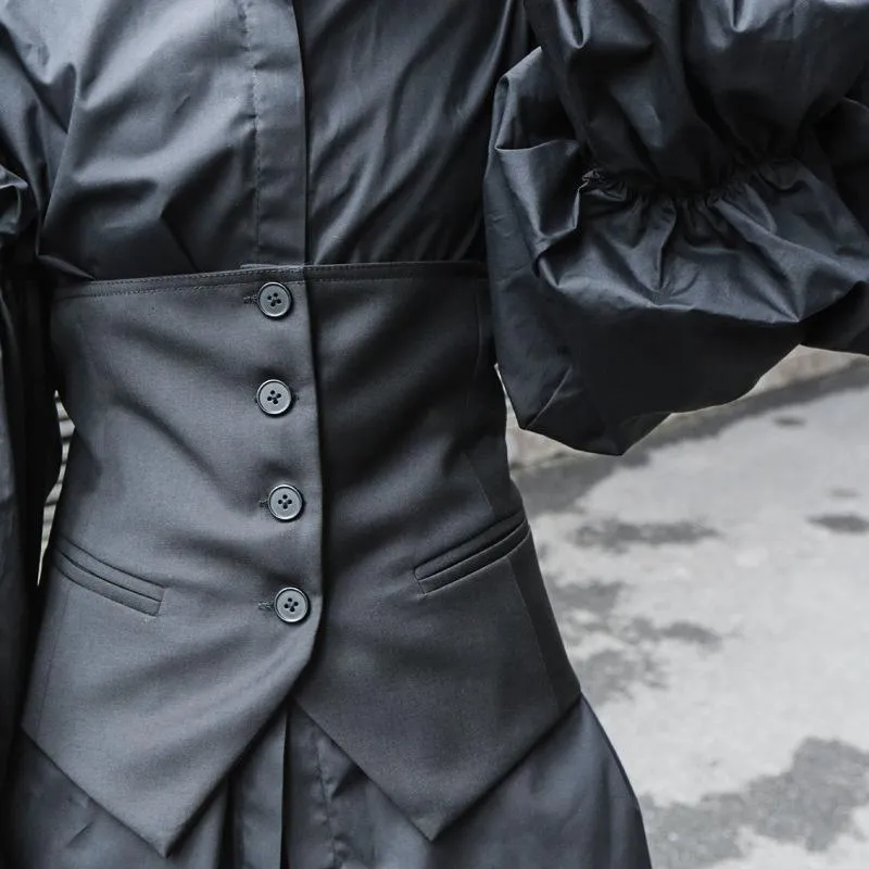 Fashion Adjustable Black Vest Matching Shirts
