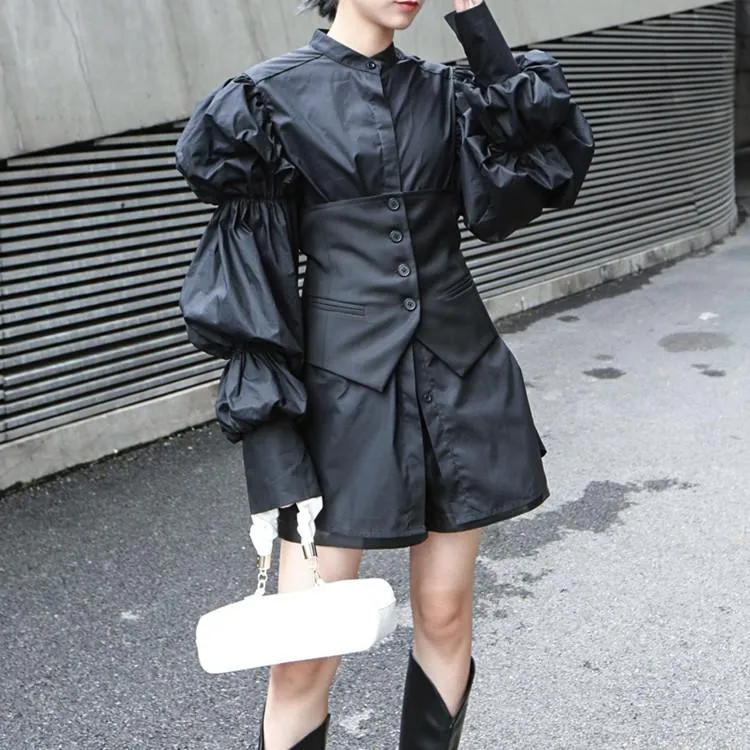 Fashion Adjustable Black Vest Matching Shirts