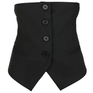 Fashion Adjustable Black Vest Matching Shirts