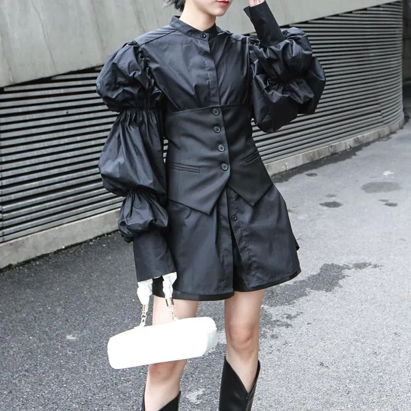 Fashion Adjustable Black Vest Matching Shirts
