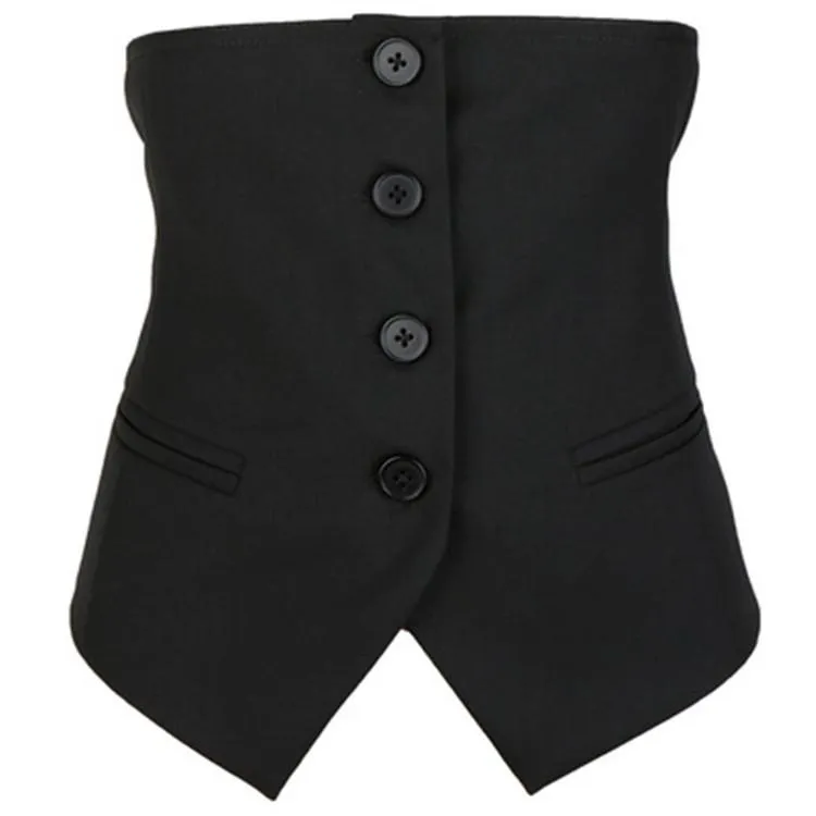 Fashion Adjustable Black Vest Matching Shirts