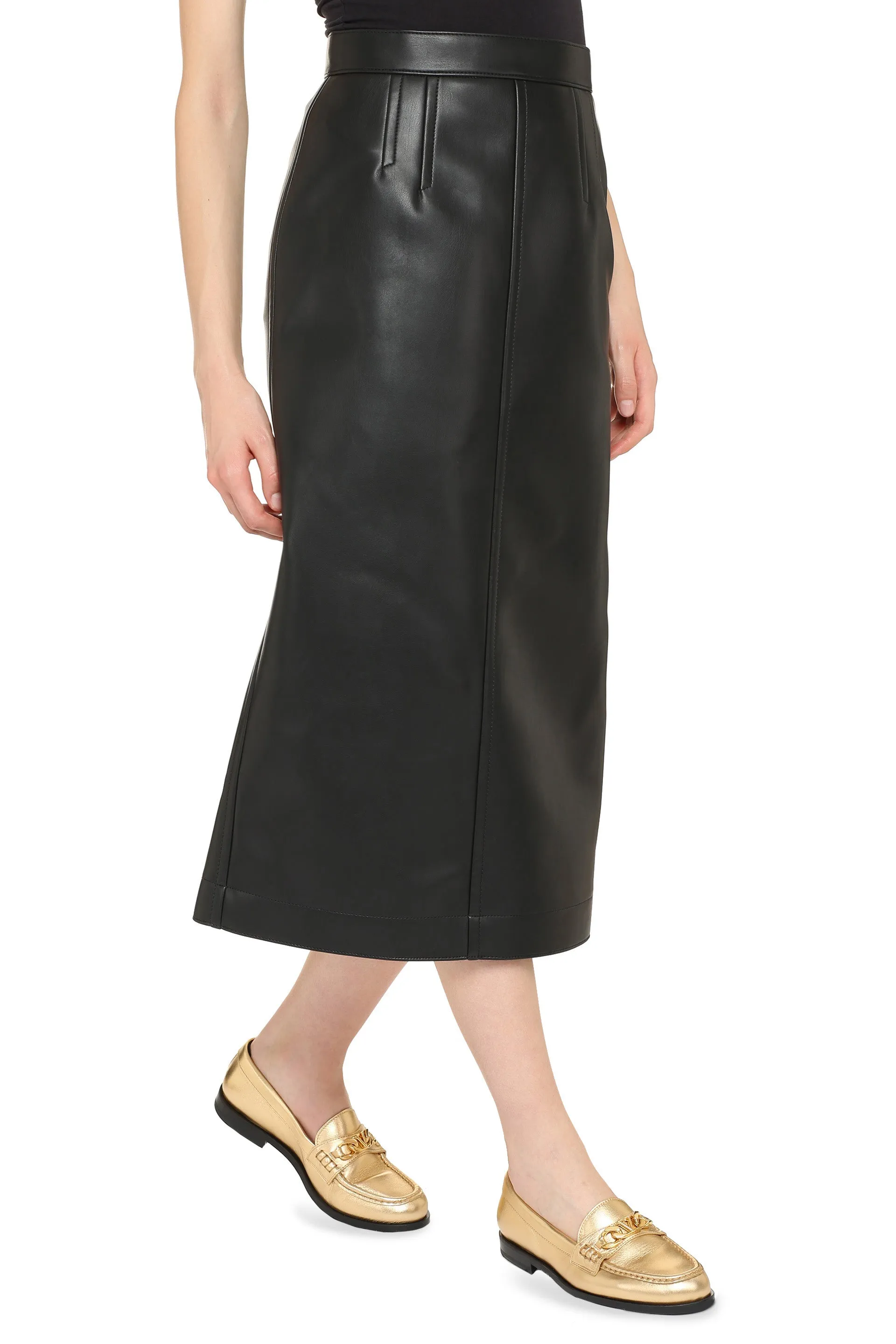 Faux leather pencil skirt