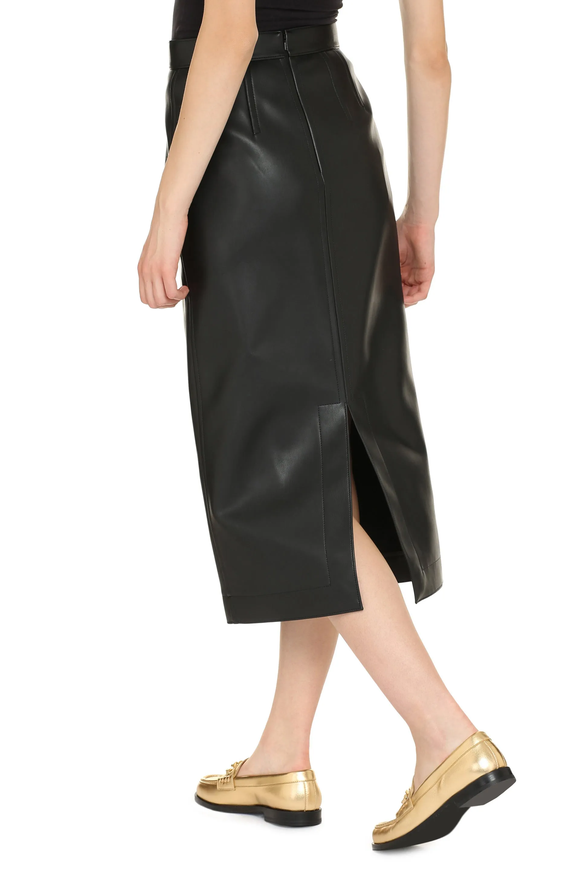 Faux leather pencil skirt