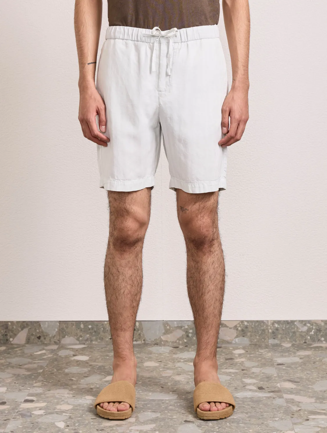 FELIPE HERRINGBONE LINEN SHORTS