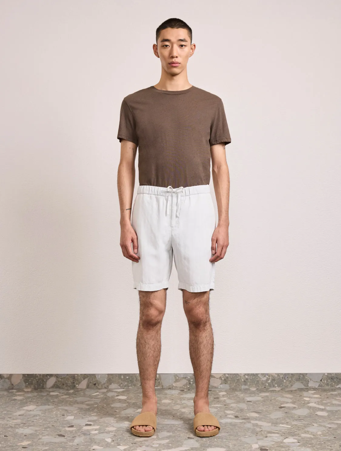 FELIPE HERRINGBONE LINEN SHORTS