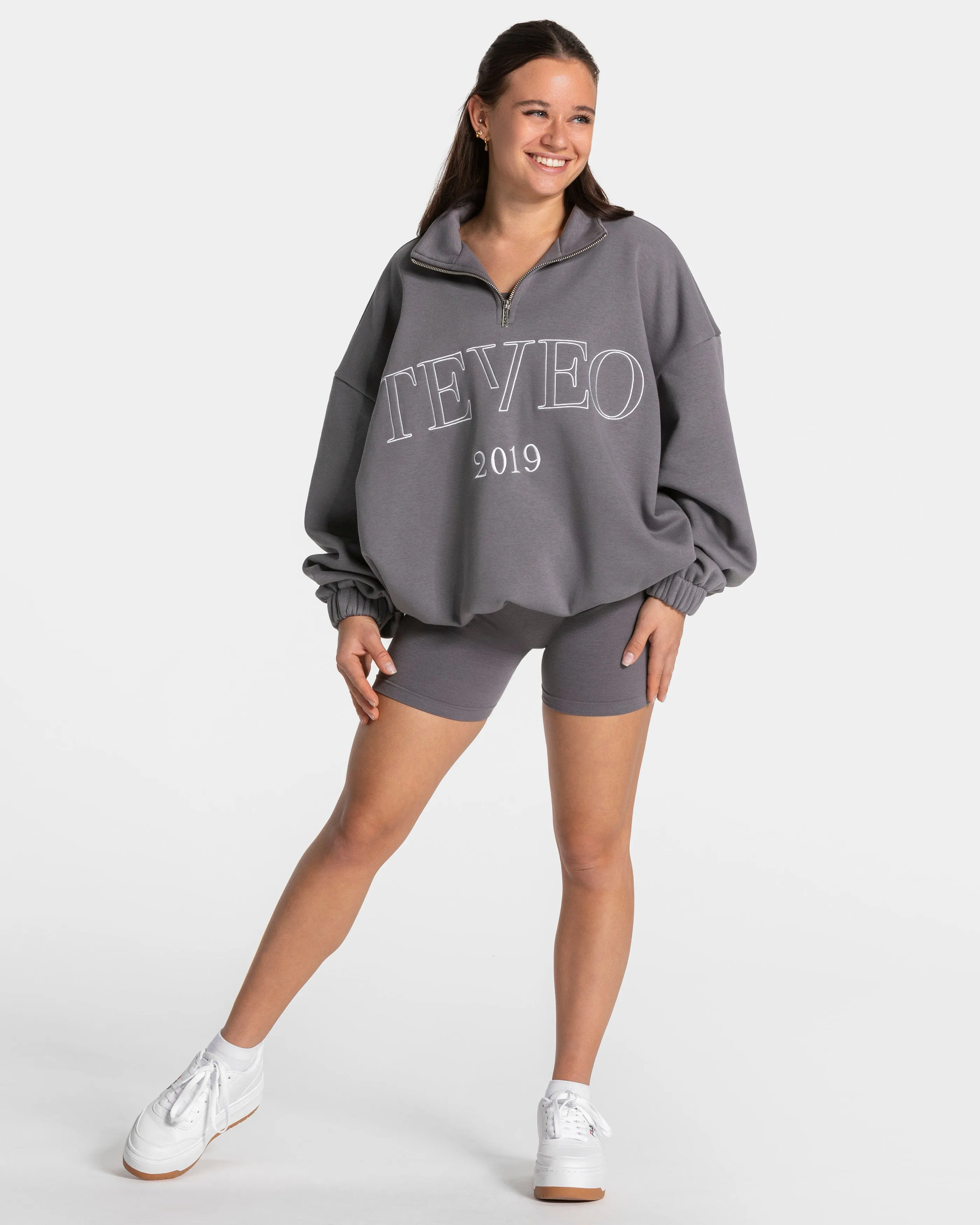 Femme Half Zip Sweater "Graphit"