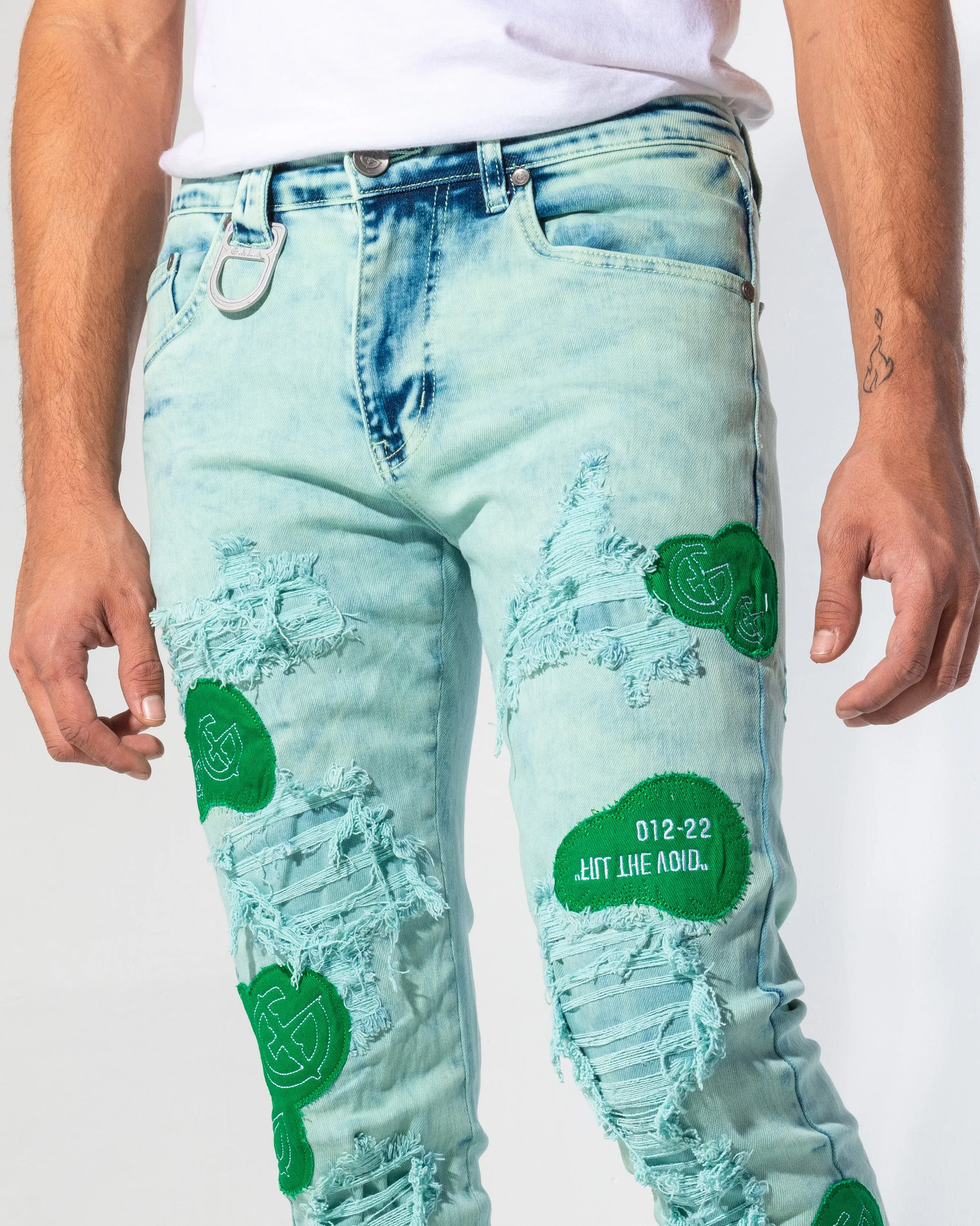 FILL THE VOID DENIM (EMERALD WASH/PATCHWORK)
