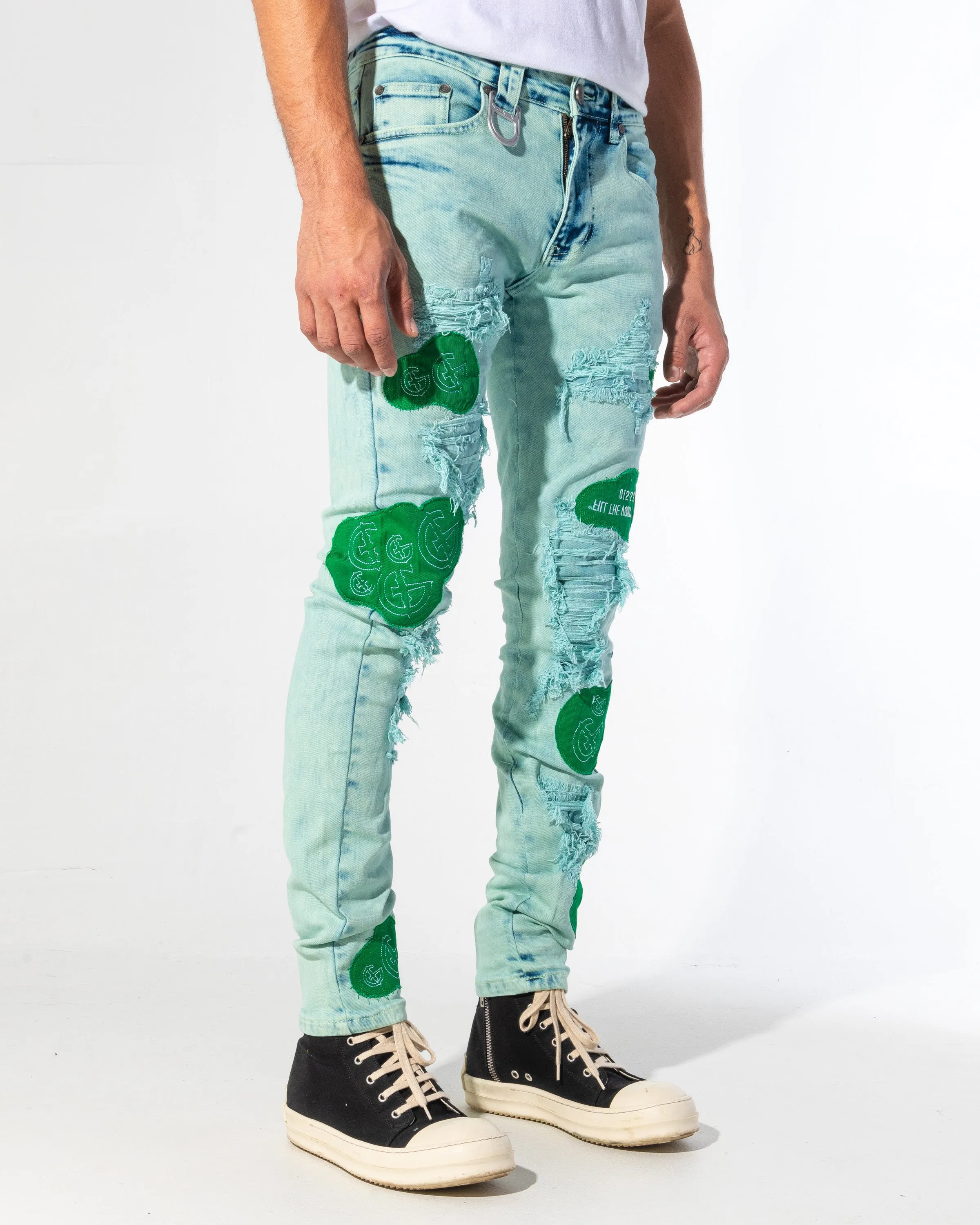 FILL THE VOID DENIM (EMERALD WASH/PATCHWORK)