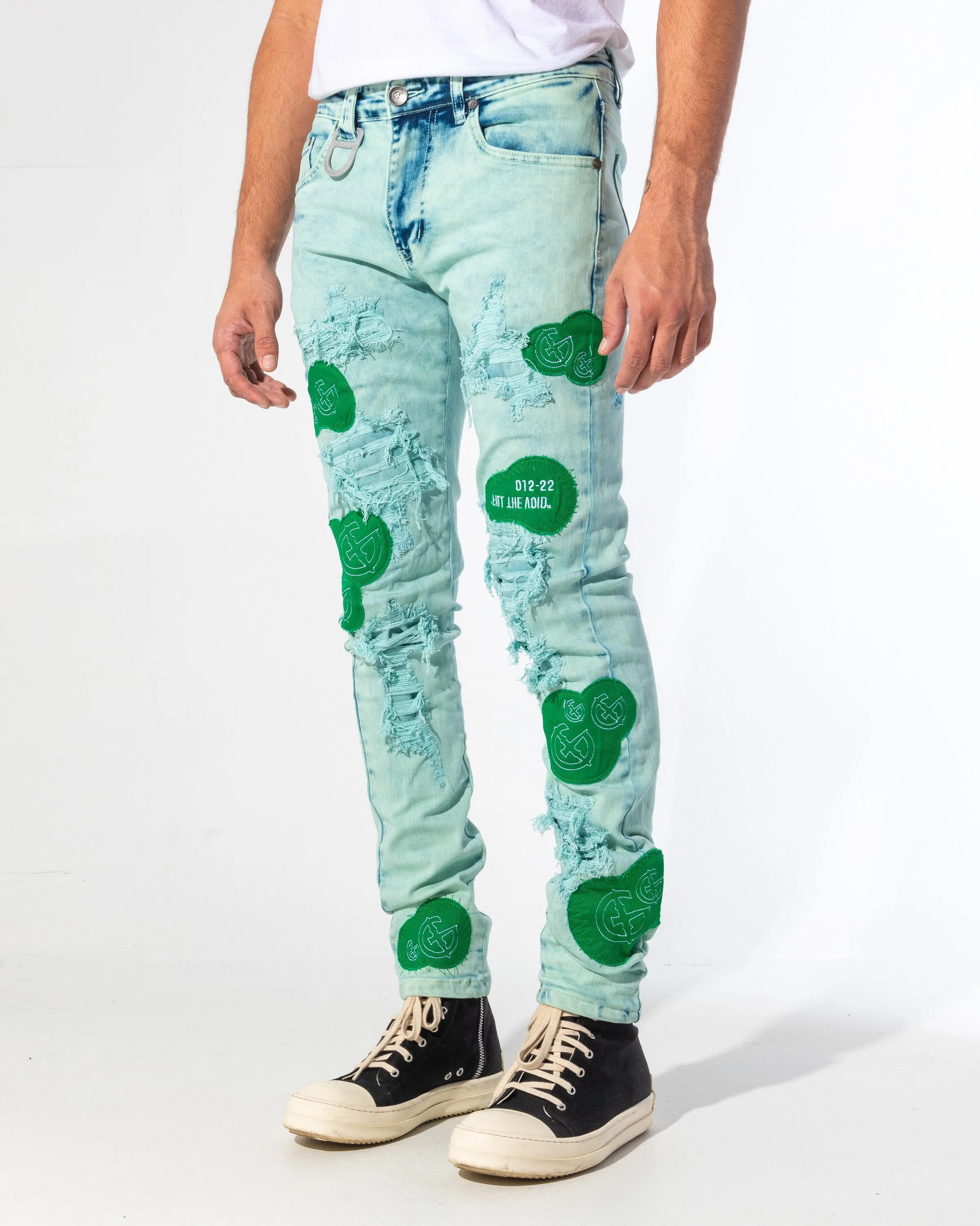 FILL THE VOID DENIM (EMERALD WASH/PATCHWORK)