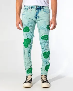 FILL THE VOID DENIM (EMERALD WASH/PATCHWORK)