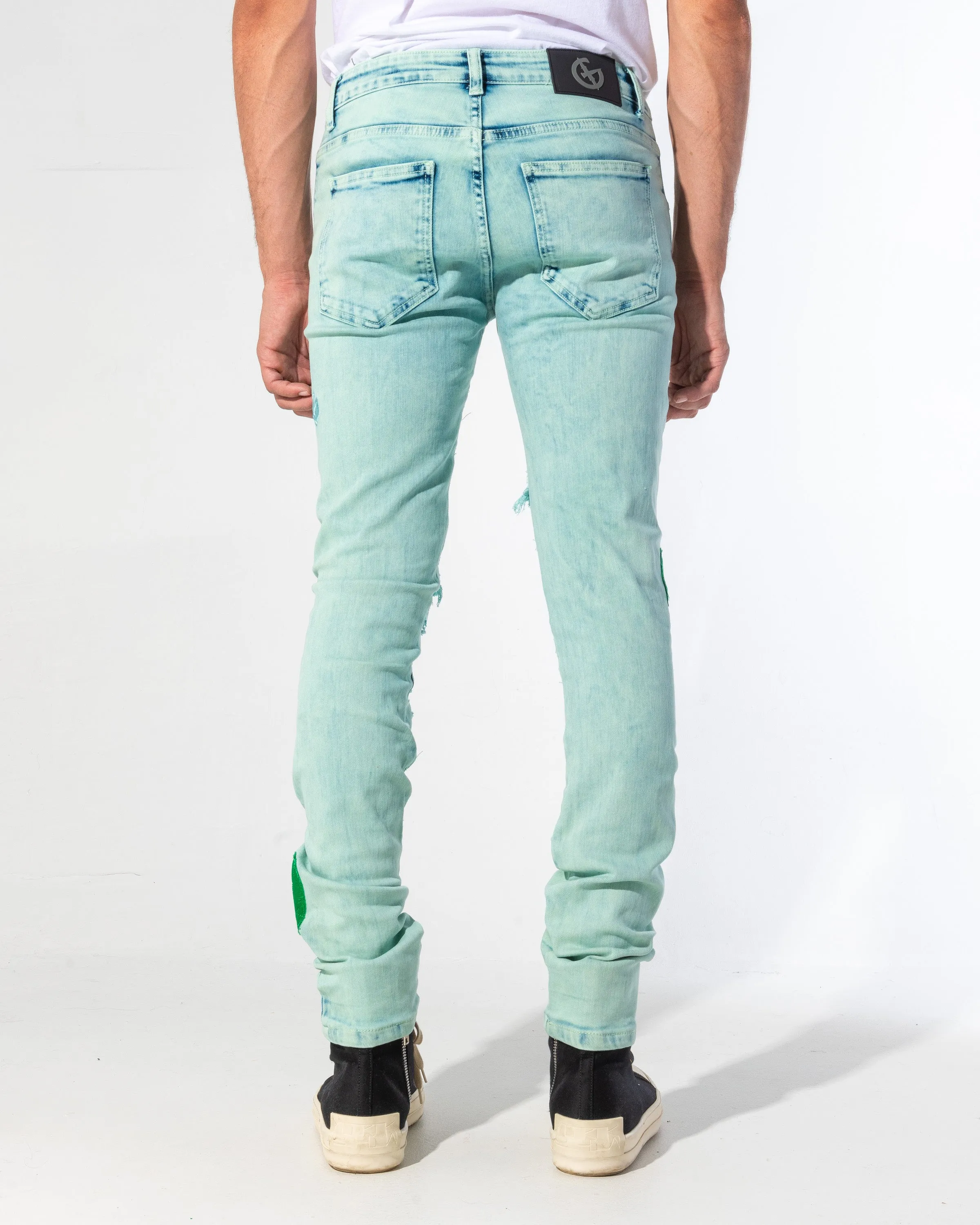 FILL THE VOID DENIM (EMERALD WASH/PATCHWORK)