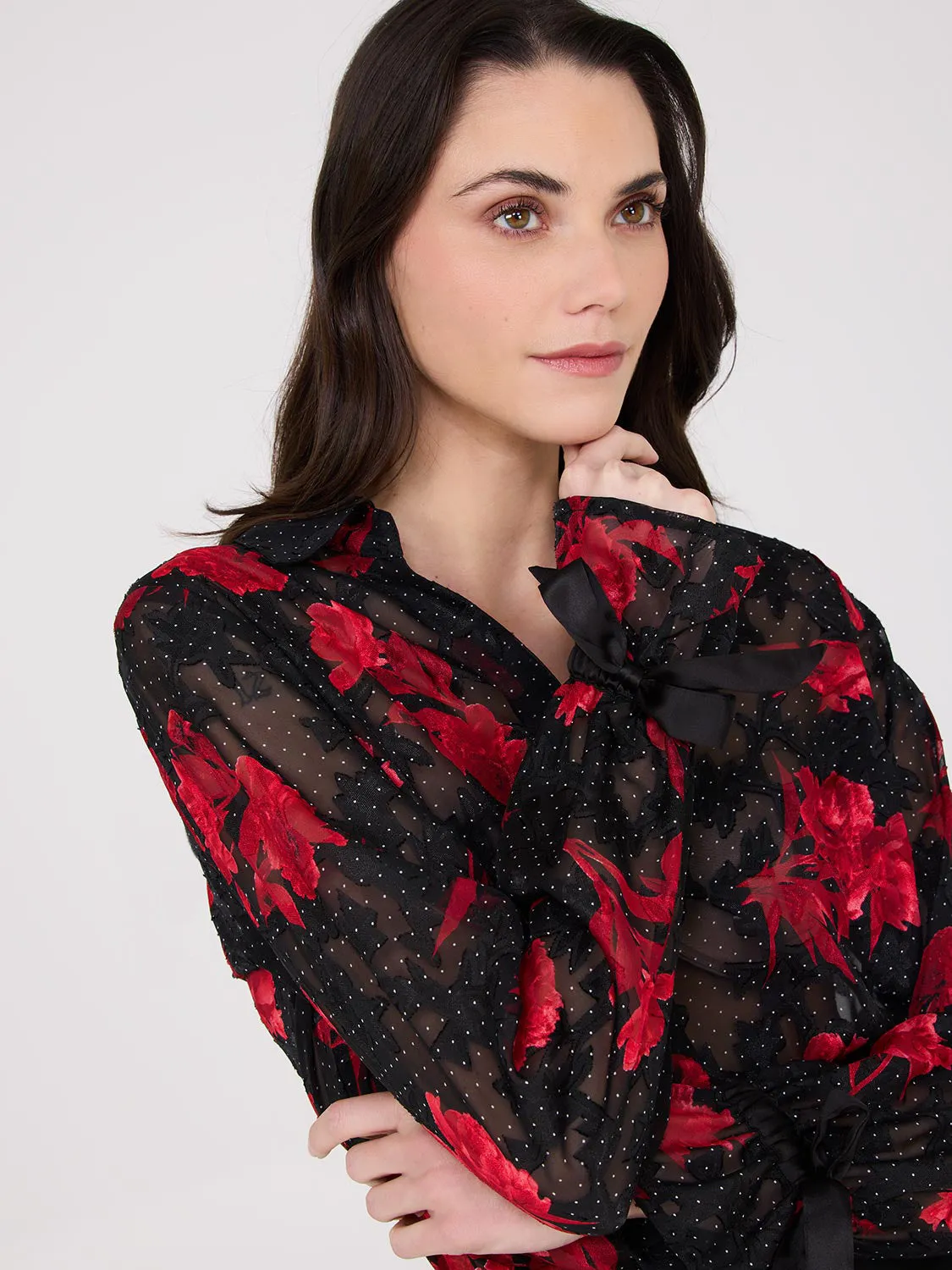 Floral Print V-Neck Blouse