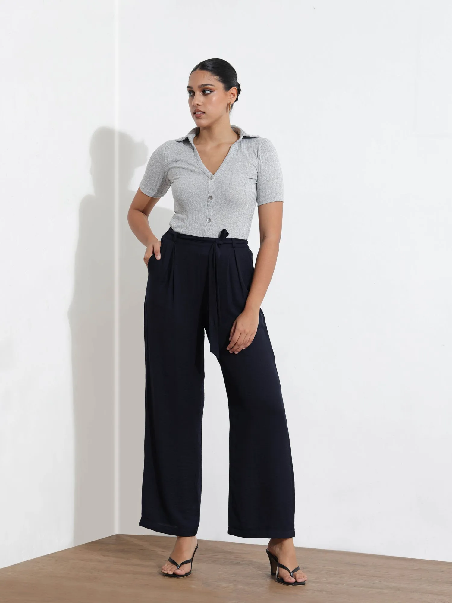 Front Tieup Wide Leg Pant