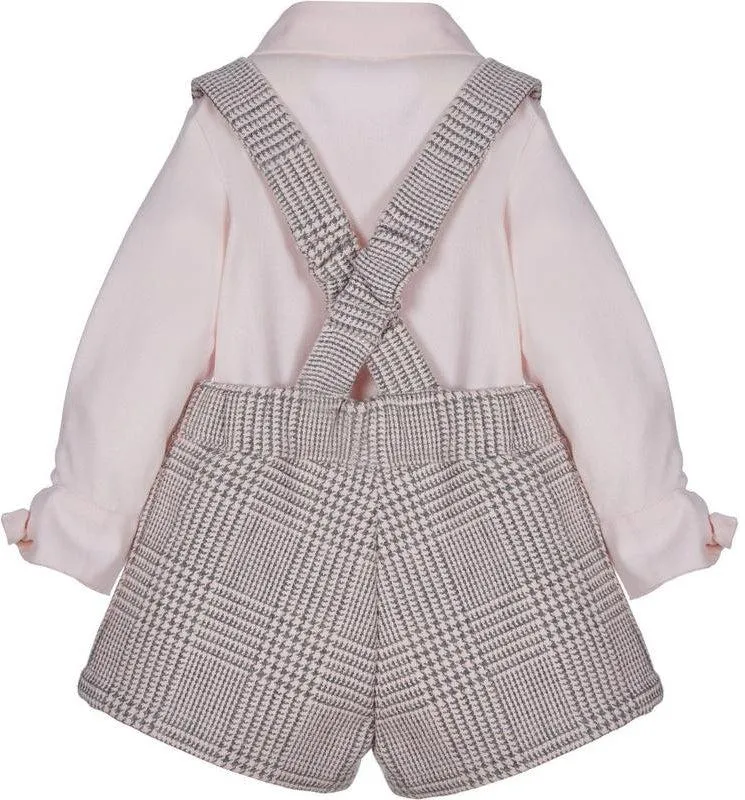 Girls Pink Blouse & Shorts Set
