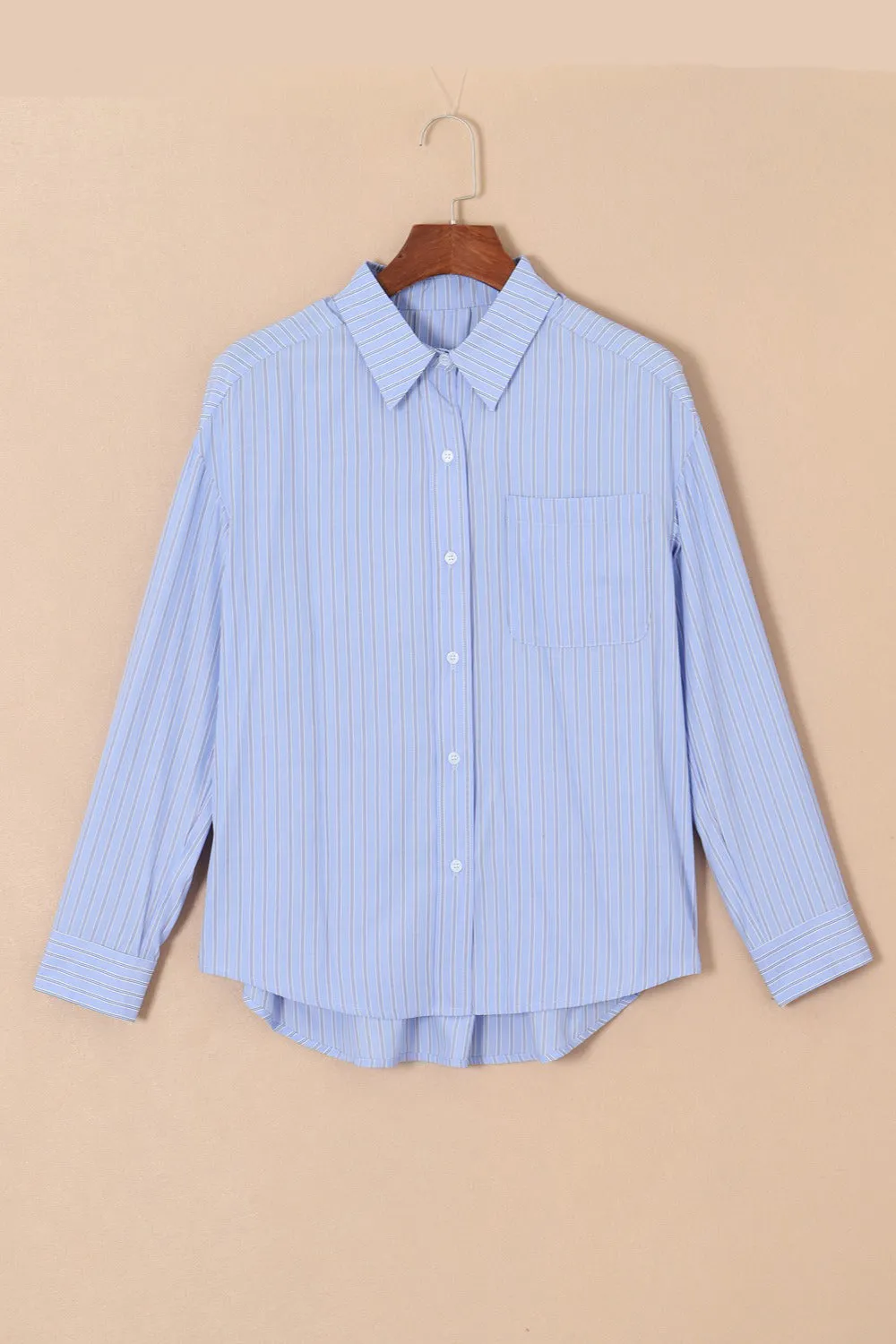 Giselle Striped Button Up Long Sleeve Shirt