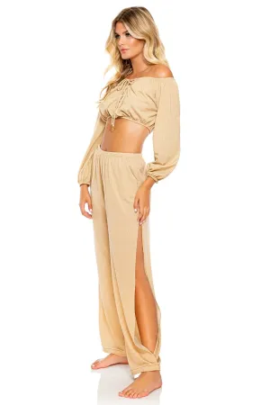 GODDESS ALLURE - Split Side Wide Leg Pant