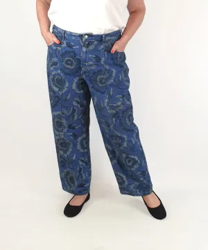 Gorman floral denim wide leg pants size 18
