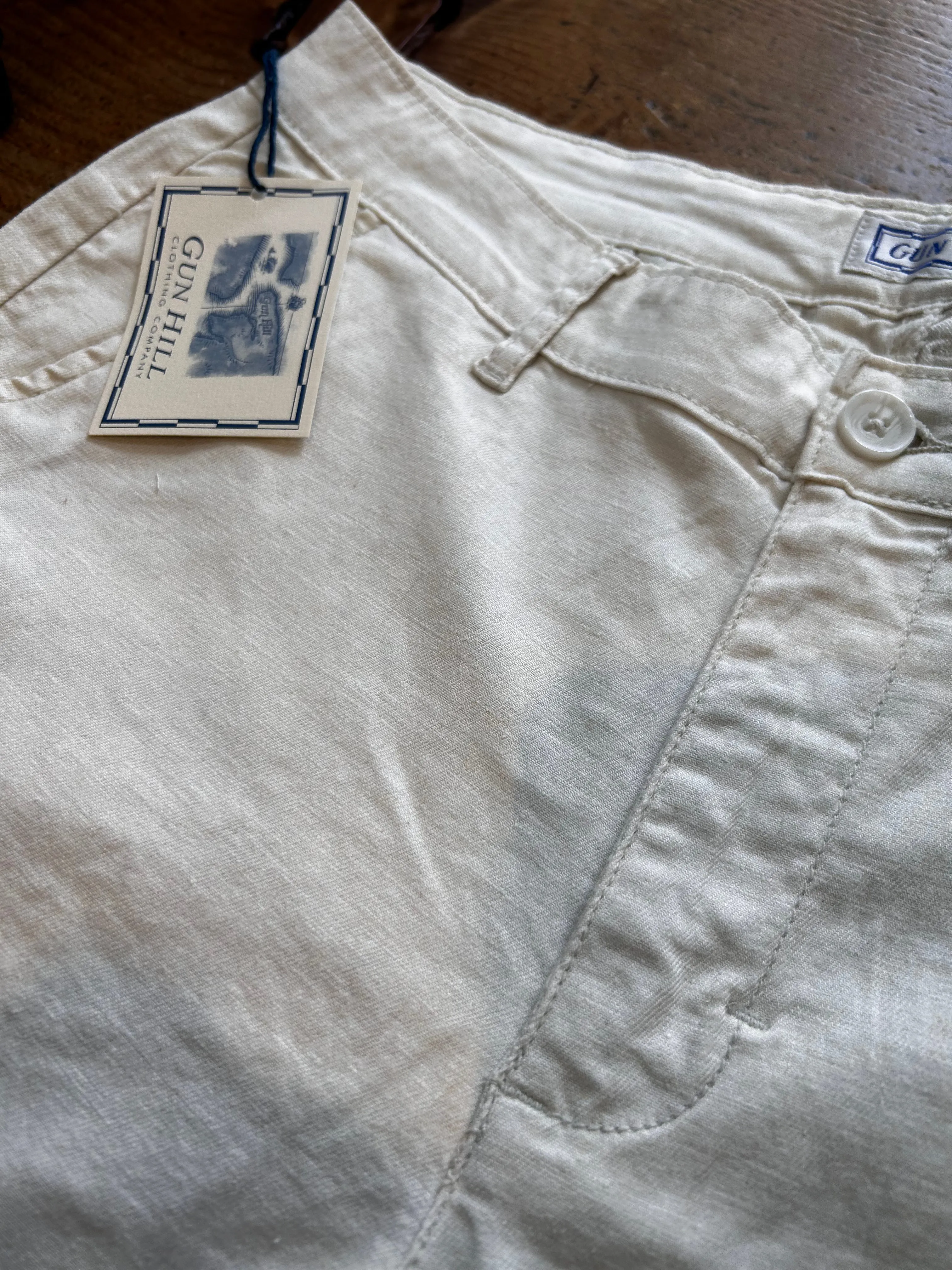 Gun Hill Mens Undertow Linen Summer trousers - White or Navy