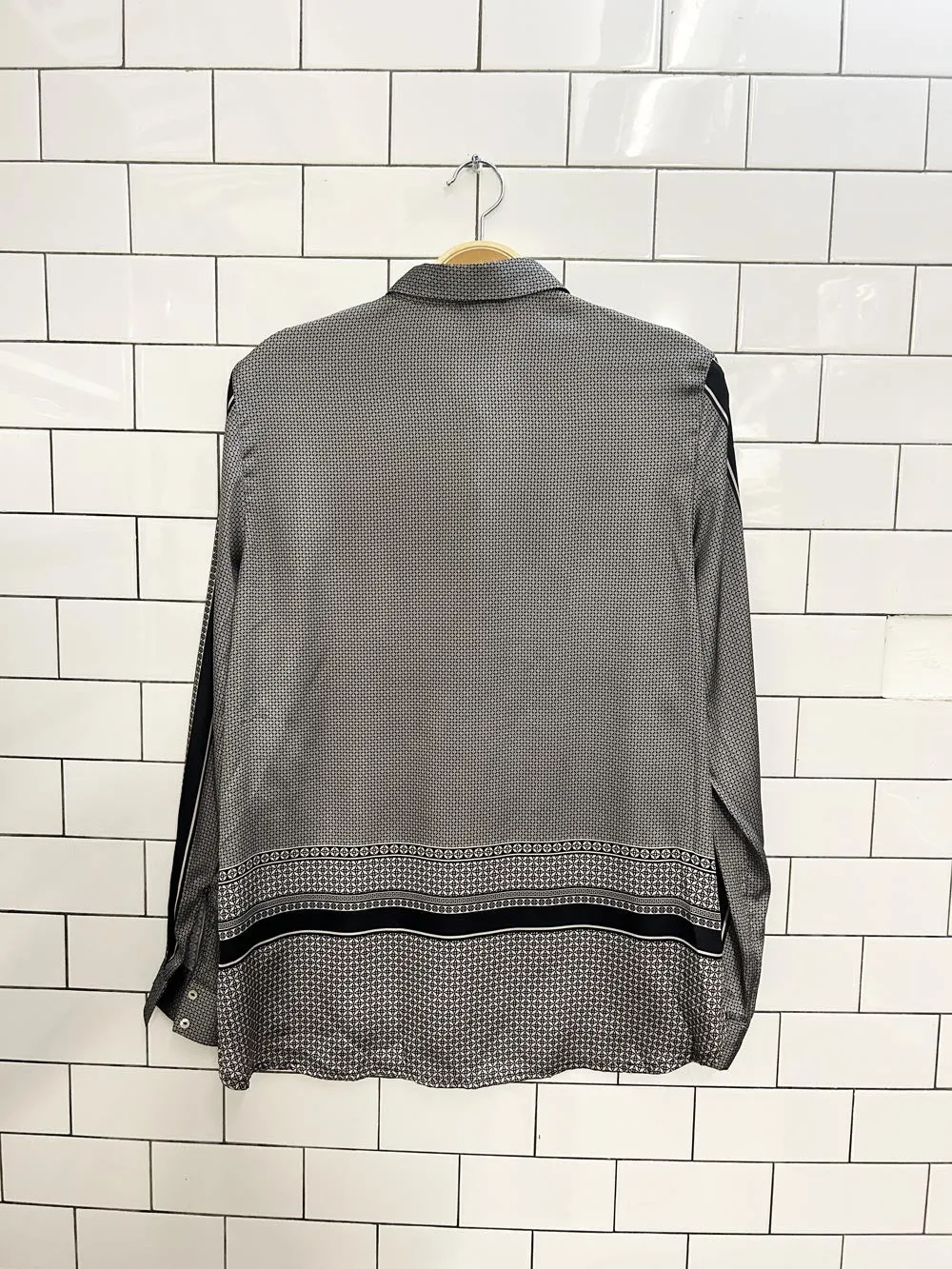 h&m satin scarf print blouse