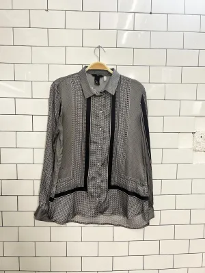 h&m satin scarf print blouse