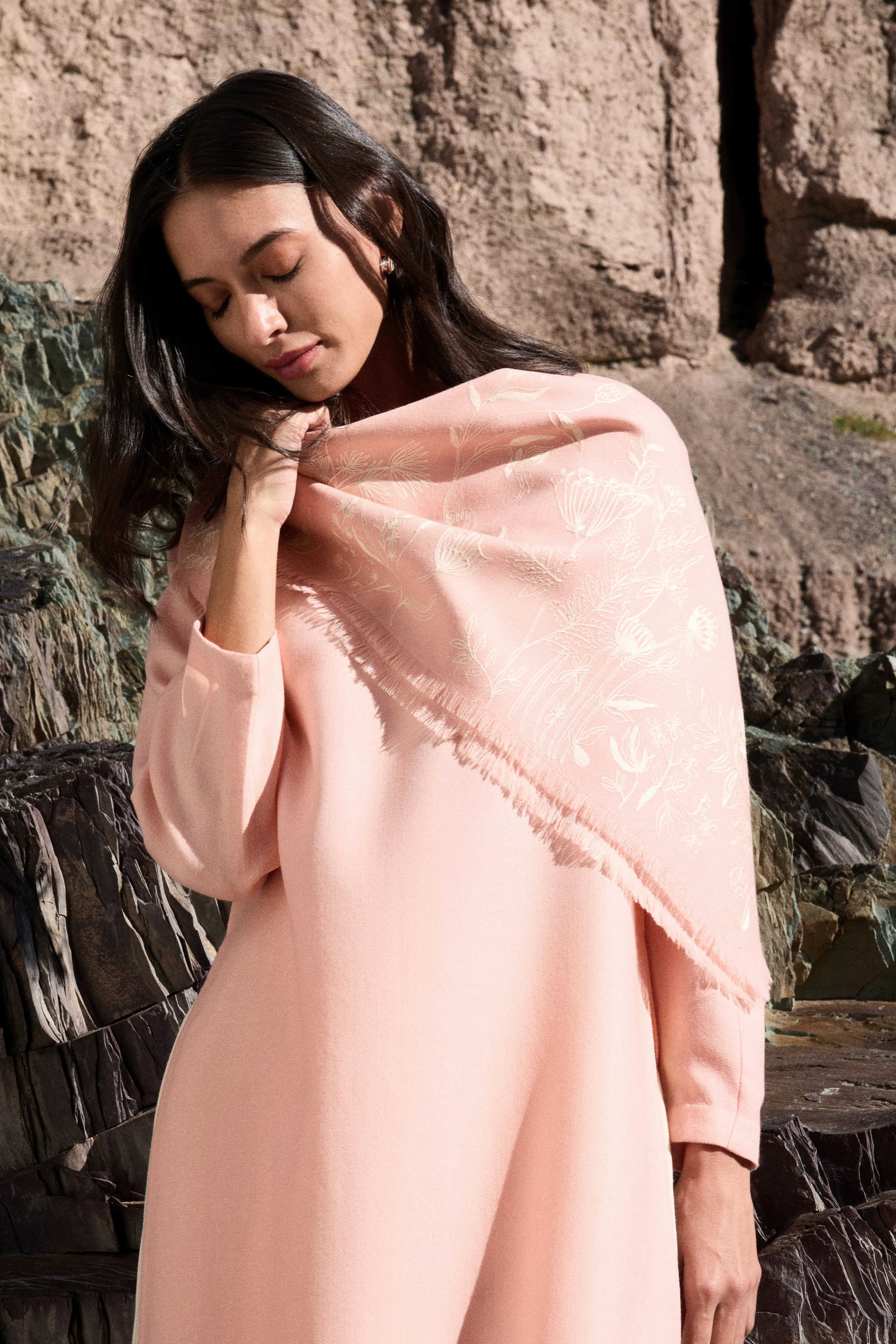 Hanle Woollen Top (Dusty Pink) & Bruges Woollen Pants (Ivory)