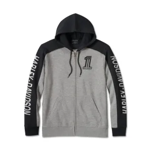 Harley-Davidson® Men's #1 Victory Zip-Up Hoodie - Grey
