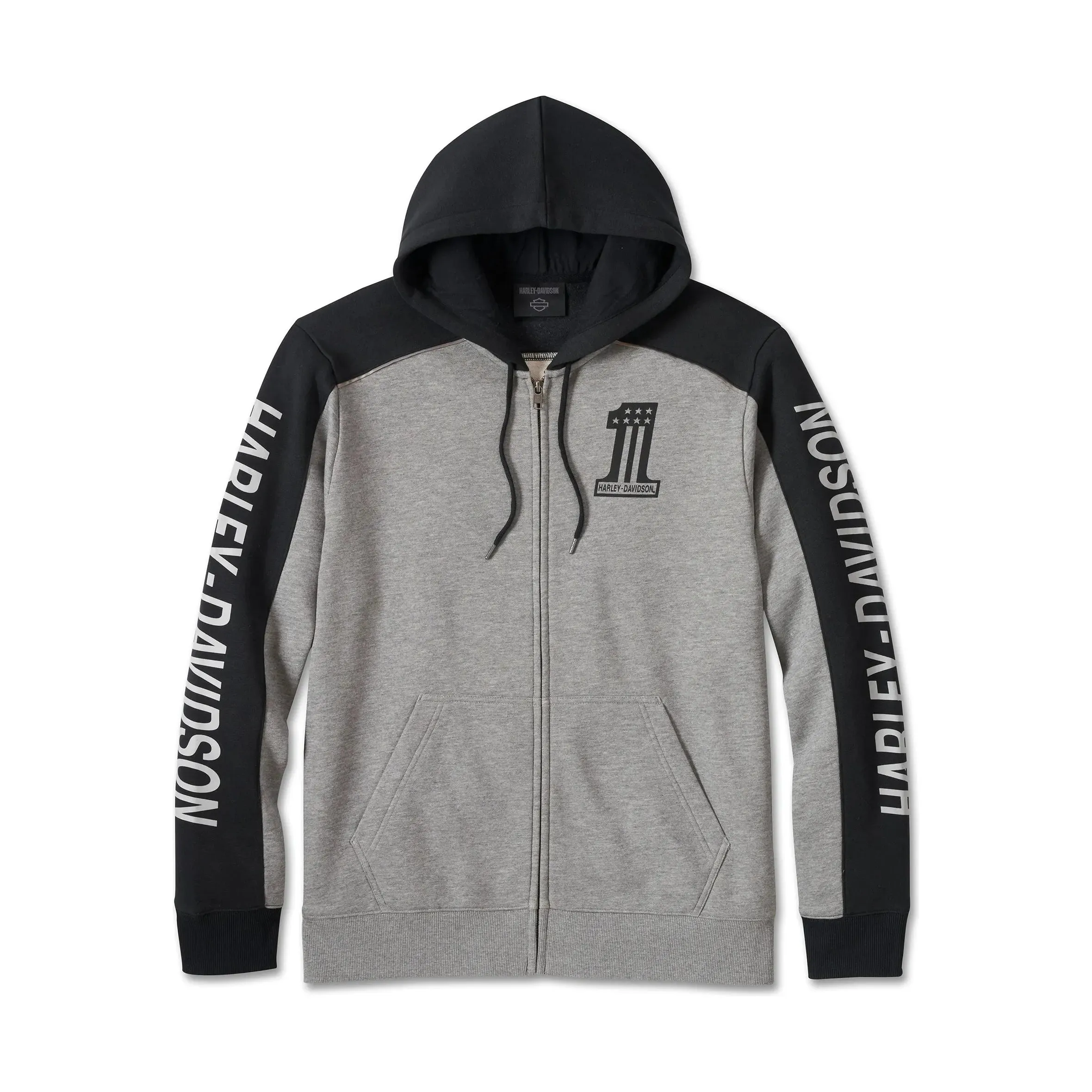 Harley-Davidson® Men's #1 Victory Zip-Up Hoodie - Grey