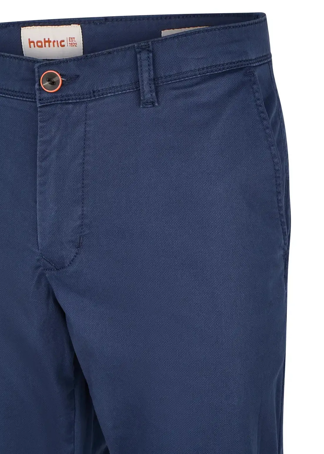 Hattric Mens Harvey Slim Chino Trousers Navy