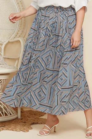 Hazel Blues® | Geometric Pleated Skirt