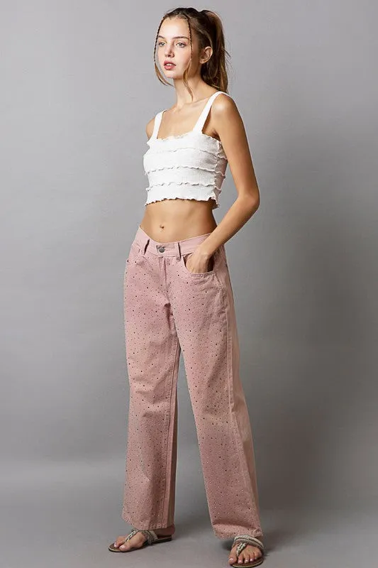 Hazel Blues® |  POL Embellishments Gradient Wide Leg Pants