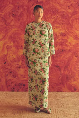 Heritage Brocade Skirt in Chamomile