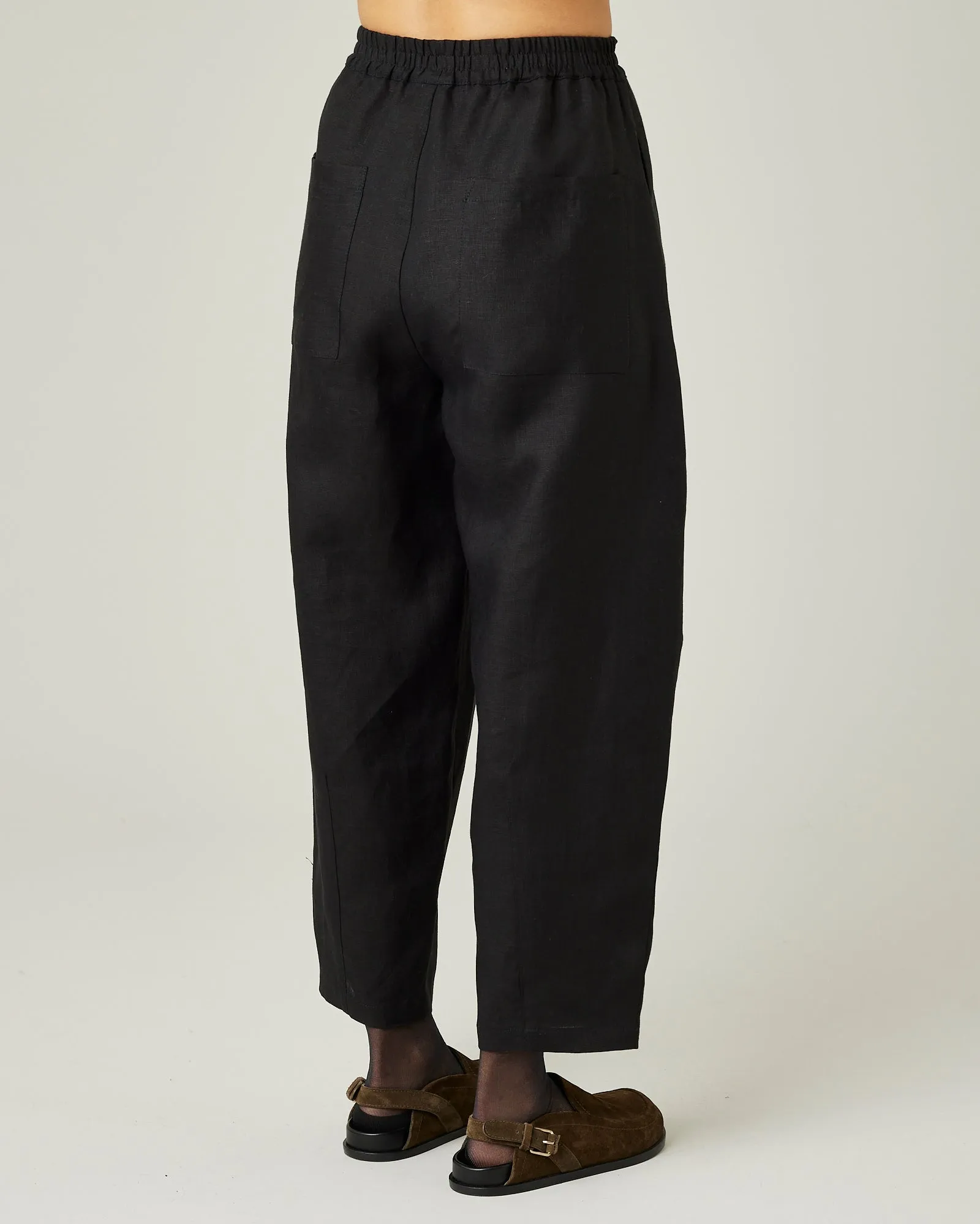 Huxley Black Linen Trousers