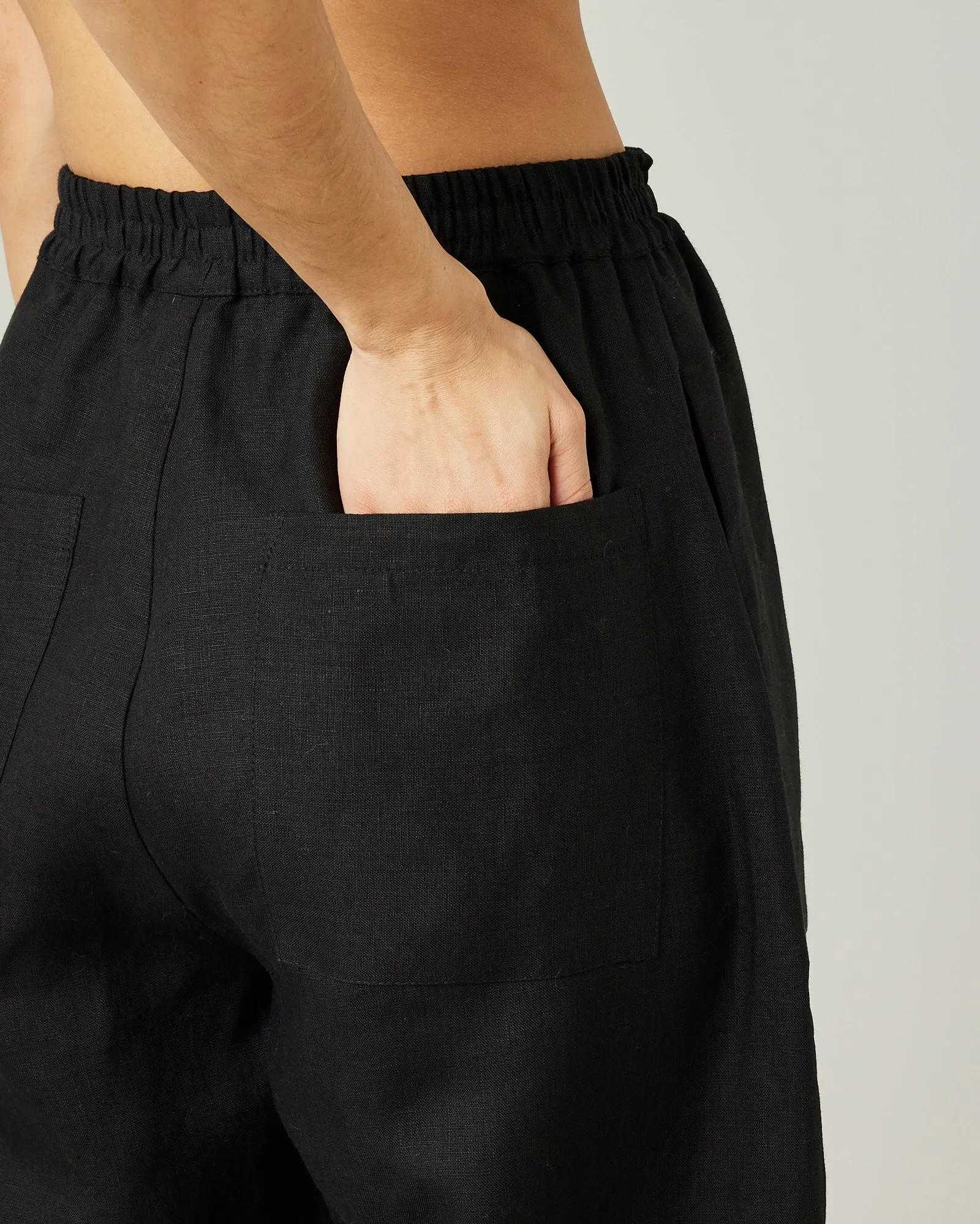 Huxley Black Linen Trousers