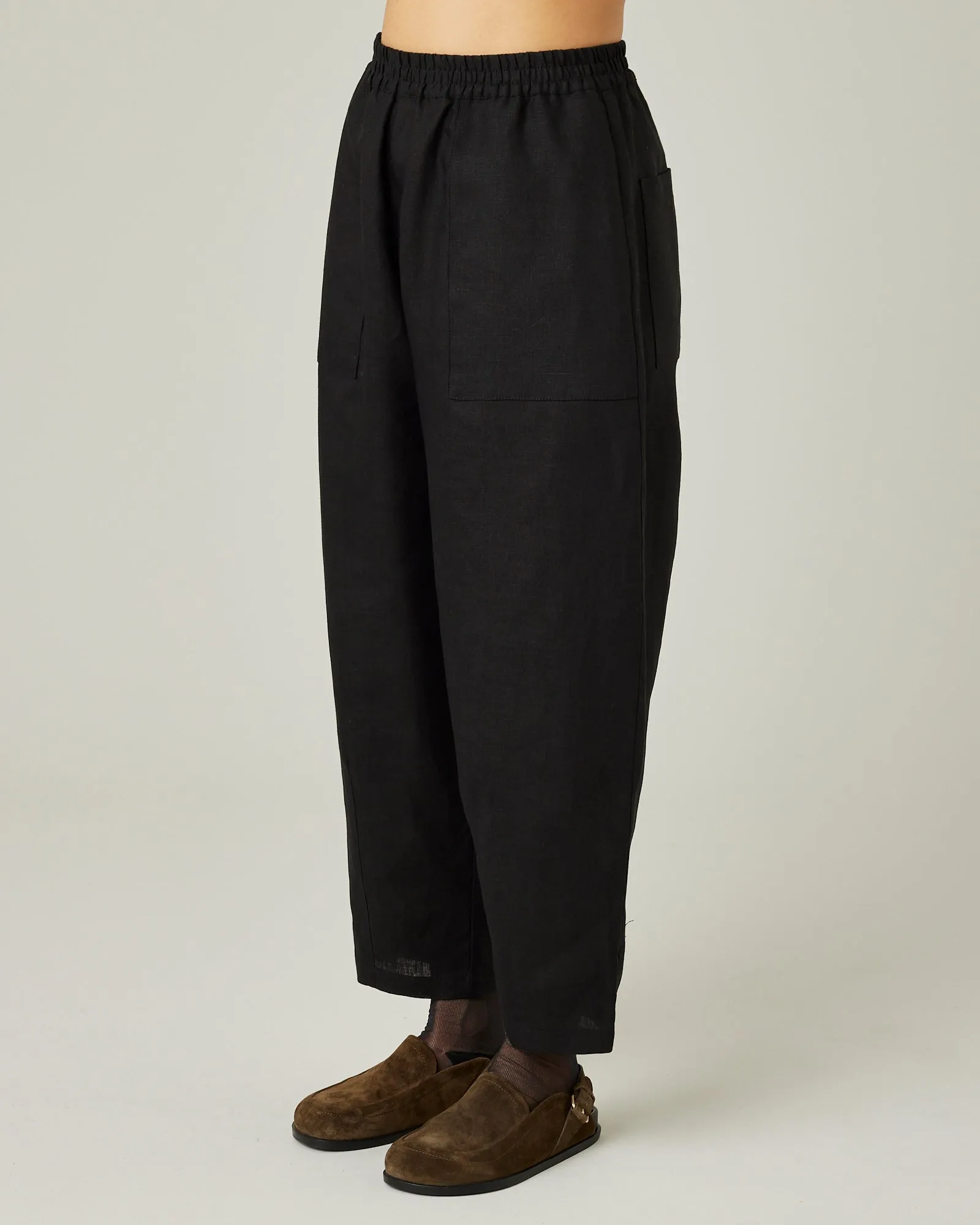 Huxley Black Linen Trousers