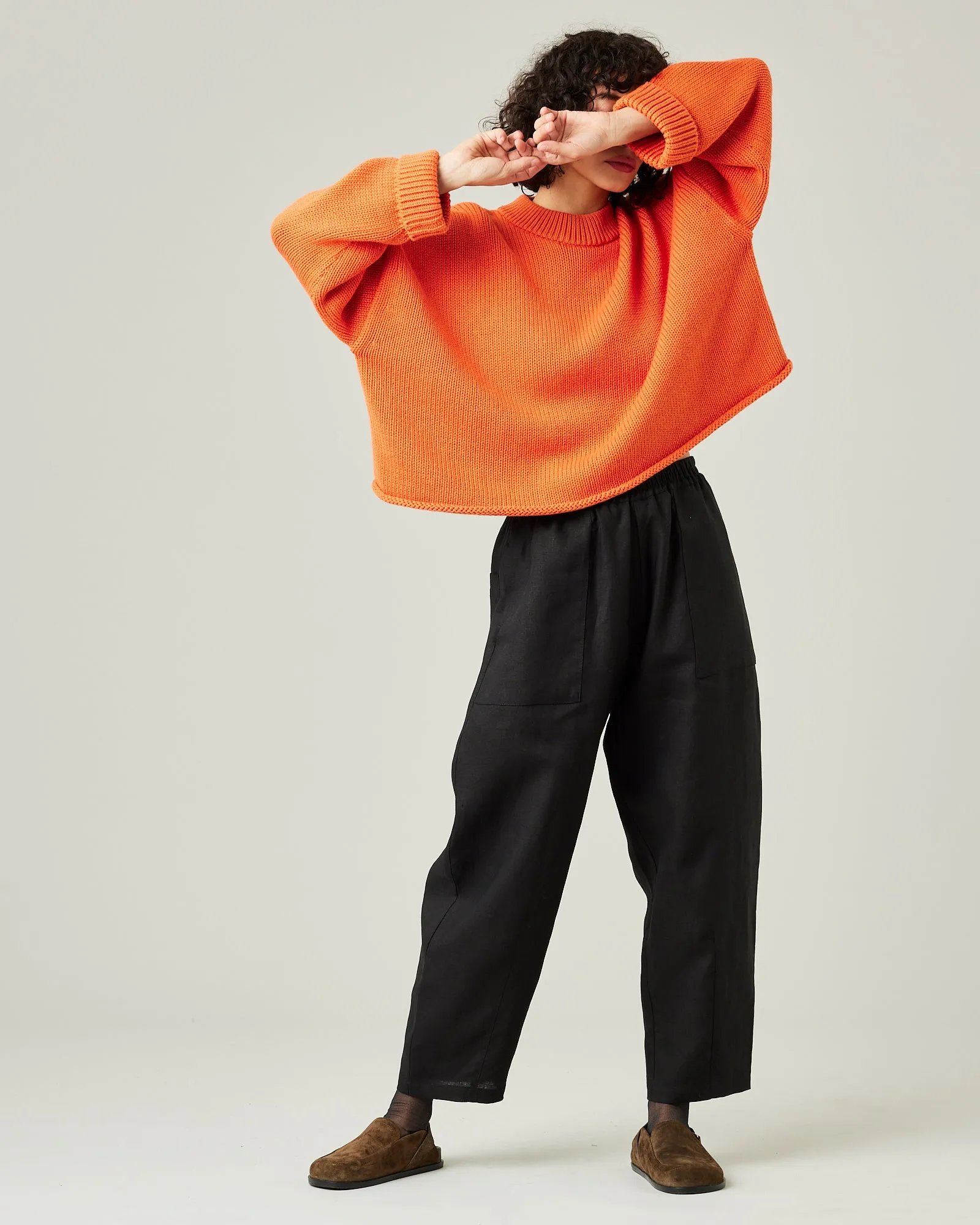 Huxley Black Linen Trousers