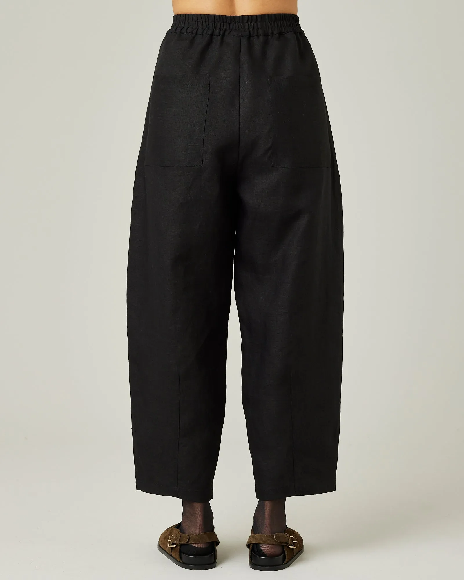Huxley Black Linen Trousers
