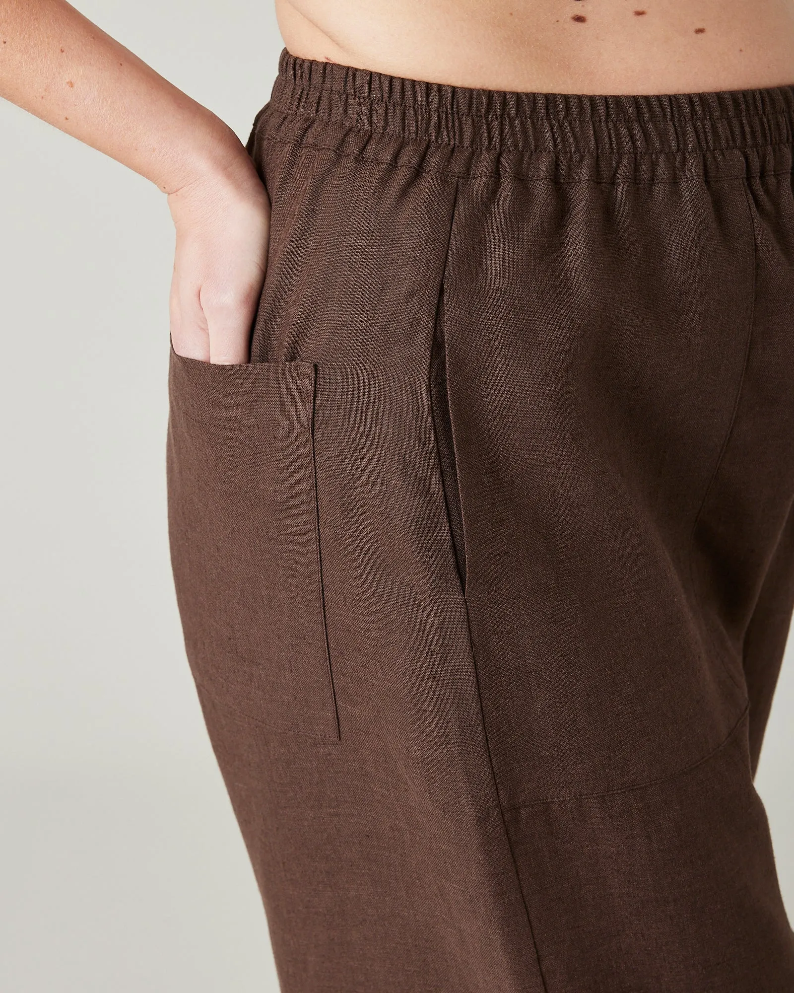 Huxley Chocolate Linen Trousers