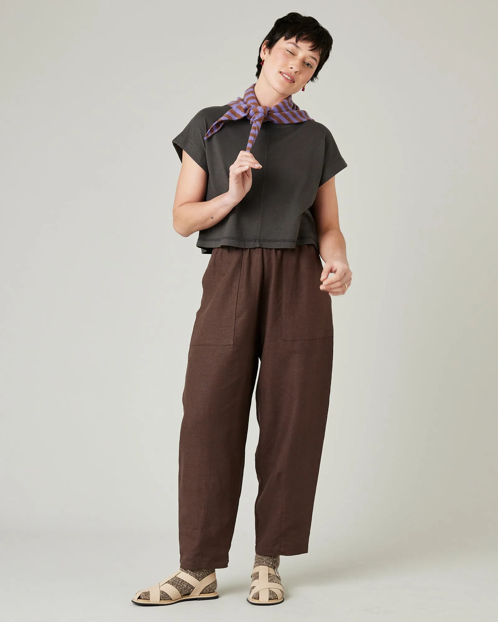 Huxley Chocolate Linen Trousers