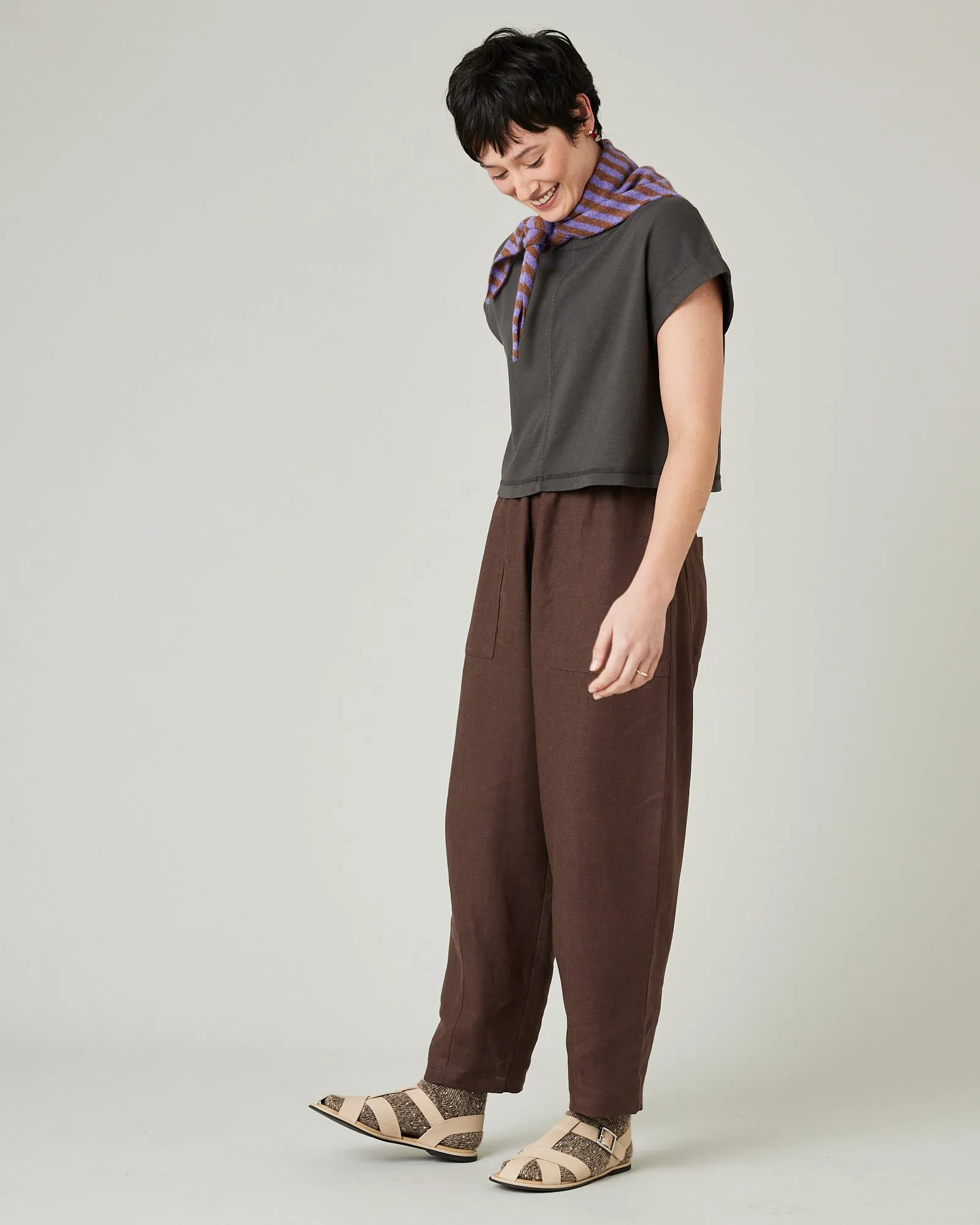 Huxley Chocolate Linen Trousers
