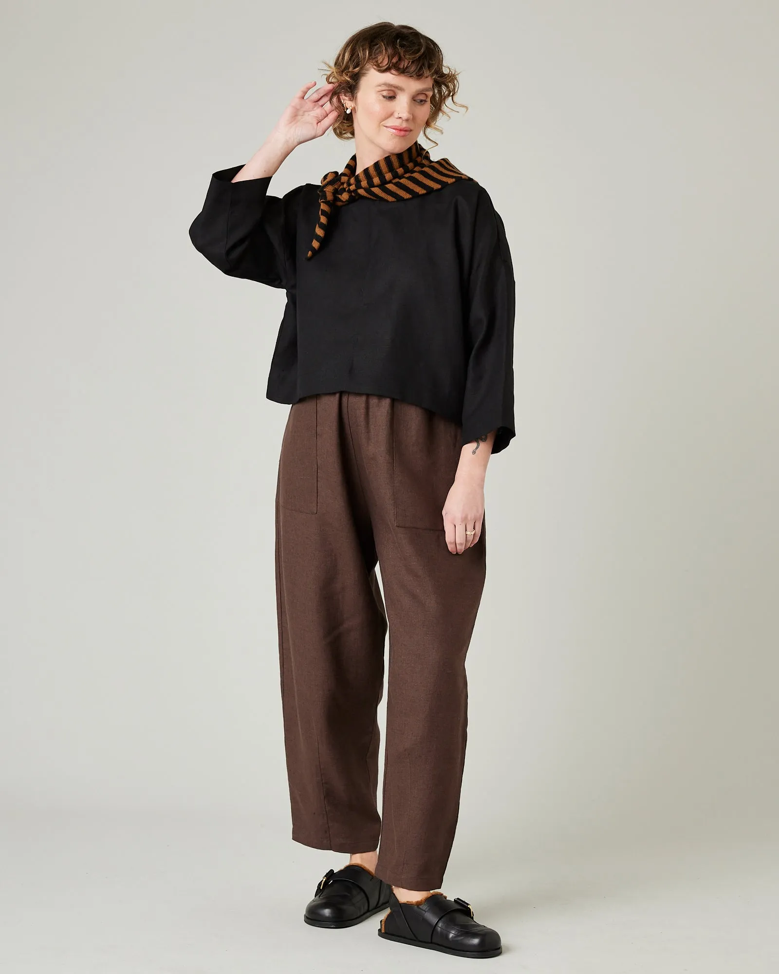 Huxley Chocolate Linen Trousers