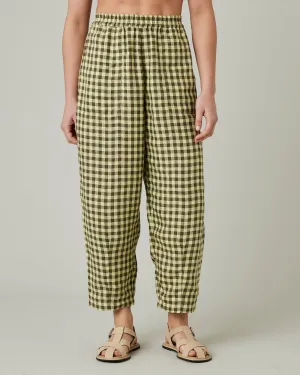 Huxley Matcha Gingham Linen Trousers