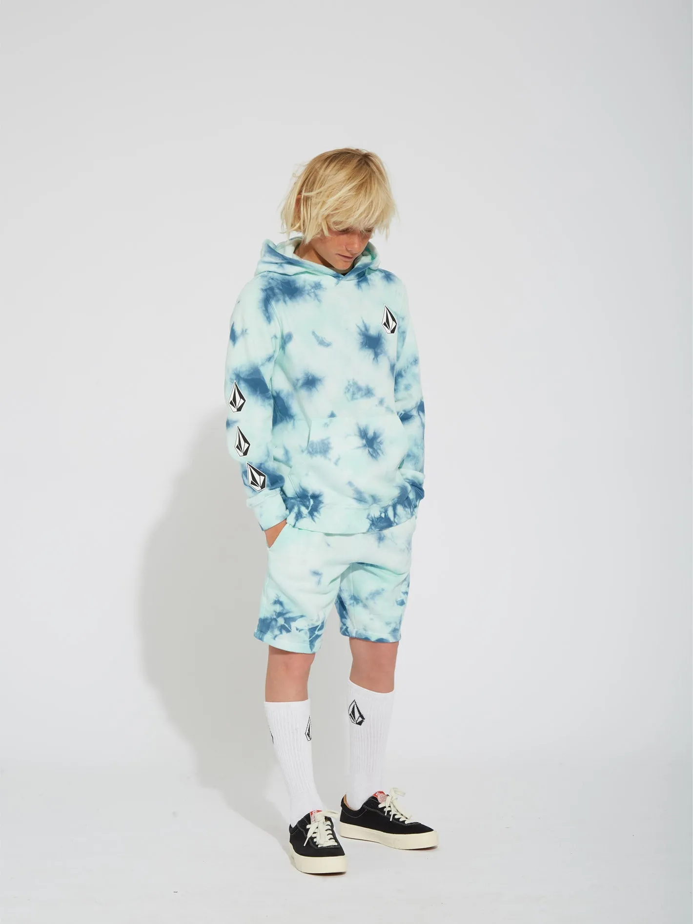 Iconic Stone Plus Hoodie - TEMPLE TEAL - (KIDS)