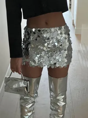 JazzHer Sequin Slim Mini Skirts For Women Summer Sexy Bodycon High Waist Skirt Femme Street Casual Club Fashion Flash Falda Mujer