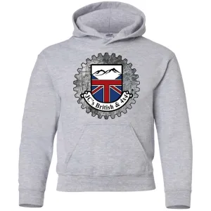 JC's British round logo G185B Gildan Youth Pullover Hoodie